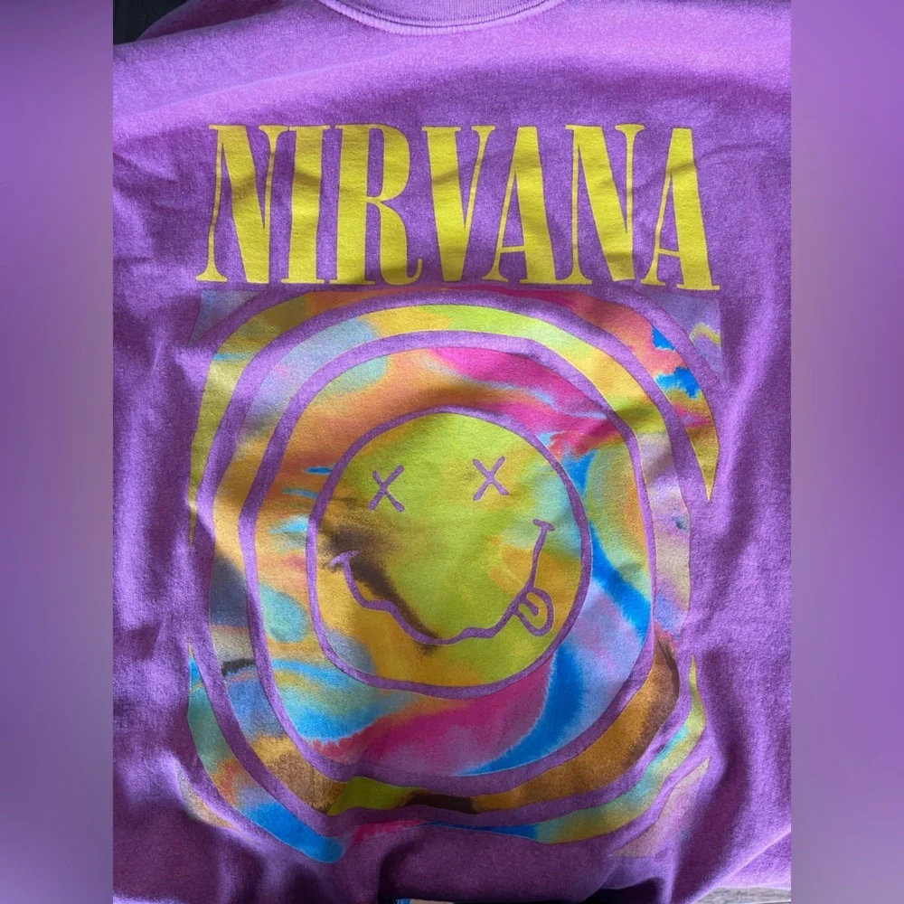 Pink NIRVANA Smiley 90s oversized Sweatshirt